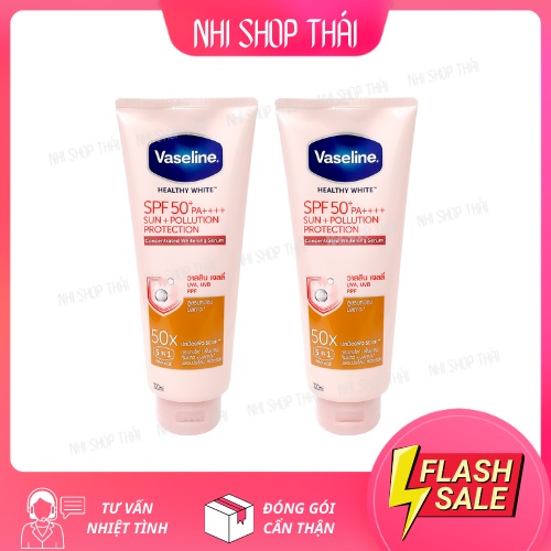 Dưỡng thể trắng da Vaseline 50x Spf 50++ 320ml Thái Lan