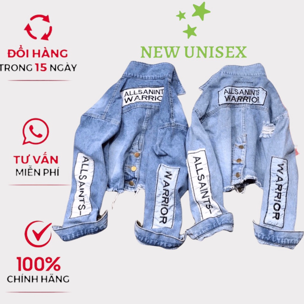 Áo khoác jean nữ Hàn Quốc wash mạnh độc đáo - hàng shop bao đẹp JT [NewUnisex]