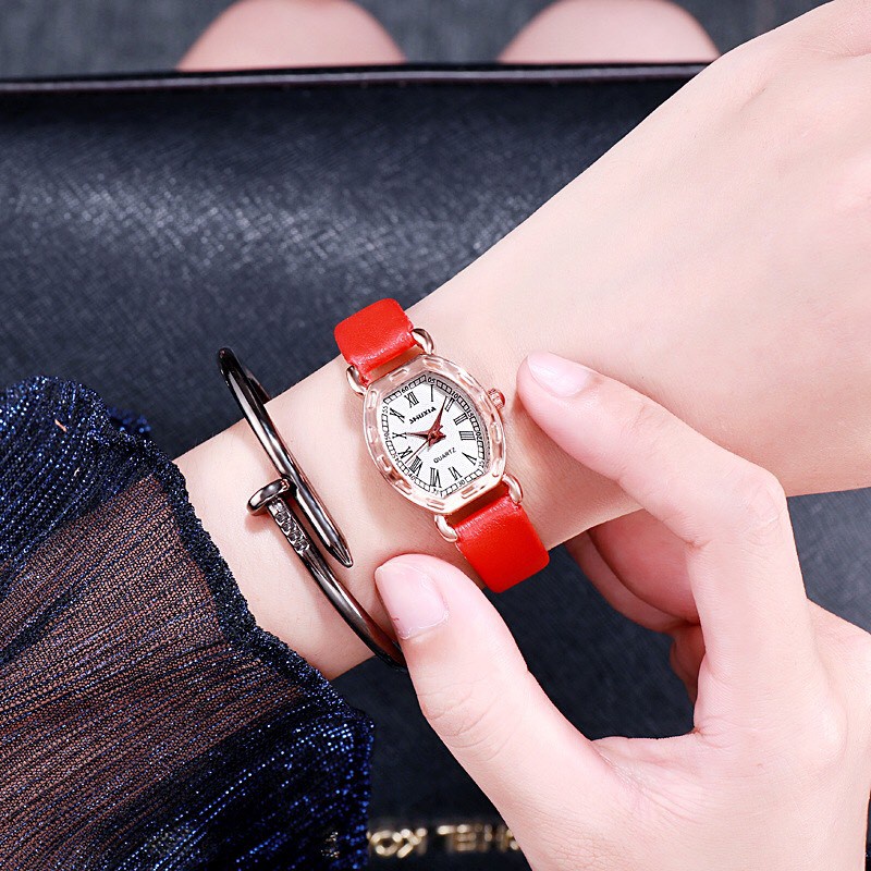 [Quá Đẹp] Đồng Hồ Nữ Dây Da Yuhao Mặt Chữ Nhật Nhỏ Nhắn Cực Đẹp - Hazo