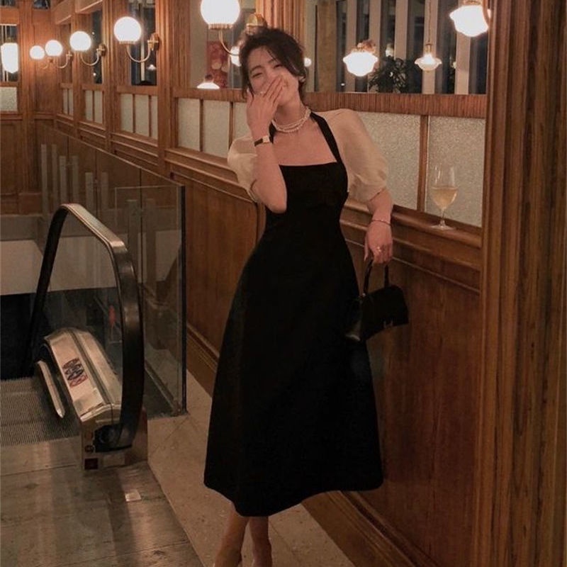 Đầm Dài Cổ Vuông Phong Cách Phương Tây Thời Trang Cho Nữ váy du tiệc dáng dài váy nữ dài bigsize