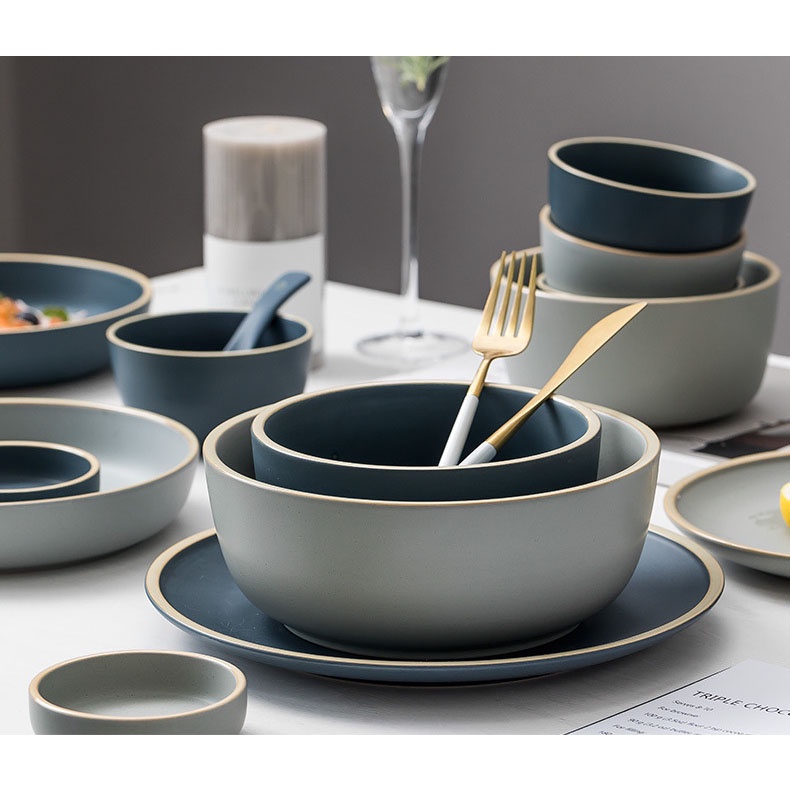 Bộ chén dĩa bát đĩa màu basic