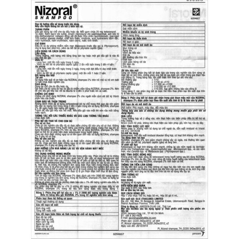 Dầu gội gàu nấm da đầu nizo ral 50ml thái lan