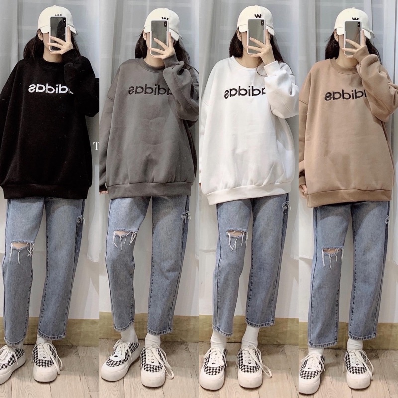 [Mã 12FASHIONSALE1 giảm 10K đơn 50K] sweater nỉ bông logo thêu | WebRaoVat - webraovat.net.vn