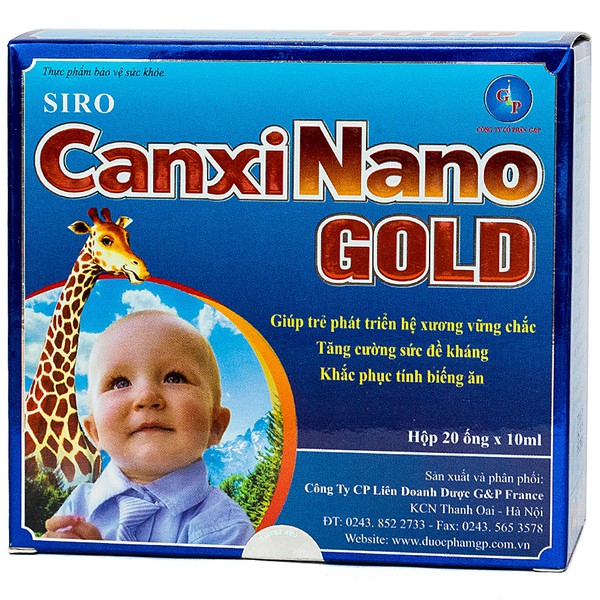 ✅ [CHÍNH HÃNG] Canxi Nano Gold GP - Hỗ trợ tăng chiều cao. giúp bé ăn khỏe, tiêu hóa tốt, phát triển xương răng