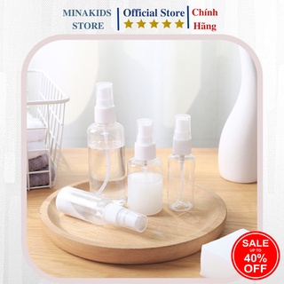 Chai xịt phun sương, lọ chiết mỹ phẩm, tinh dầu, dung dịch sát khuẩn trong suốt