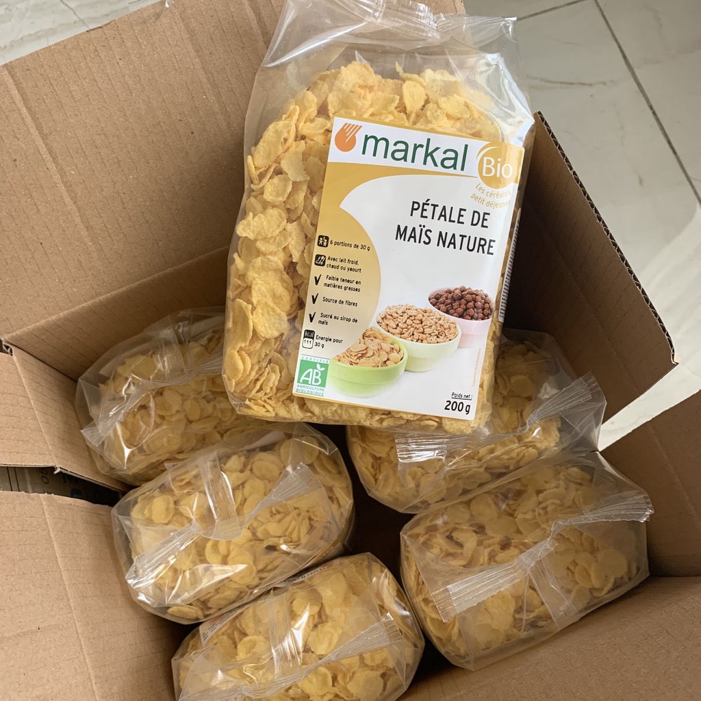 [Ngũ cốc ăn sáng cho Mẹ và Bé] Ngũ cốc hữu cơ bắp (ngô) cán dẹp Markal 200g