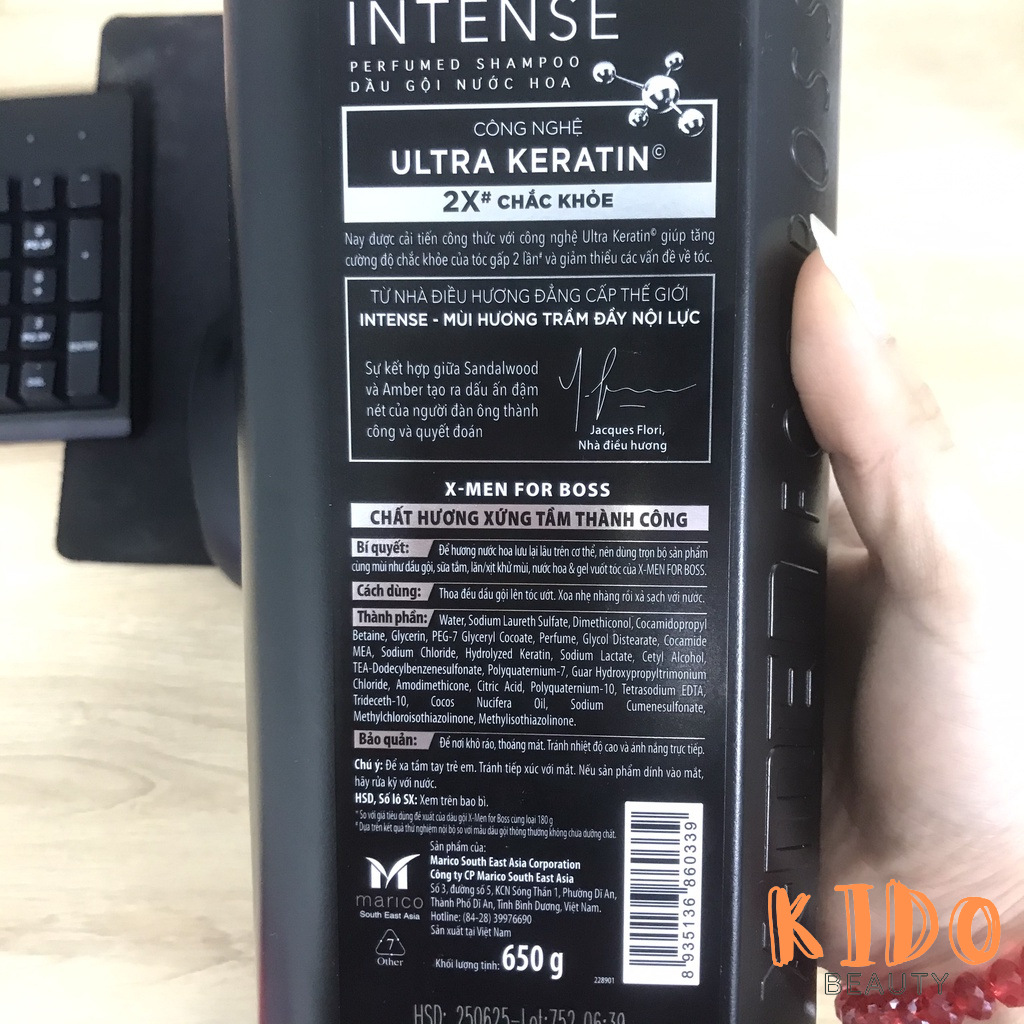 Dầu Gội Nước Hoa XMEN For Boss Intense 380g | 650g - Xịt Khử mùi 150ml - Lăn nách 50ml - Gel tạo kiểu tóc 150g