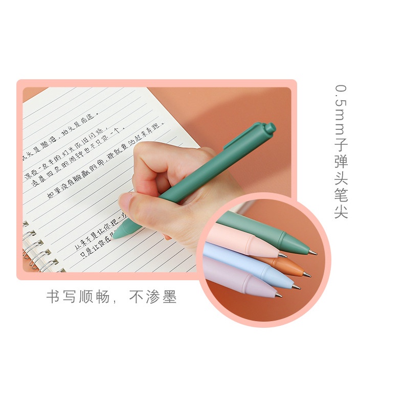 Bút Mực Nước Dạng Nhấn Màu Macaron Đơn Giản Cho Học Sinh / Văn Phòng