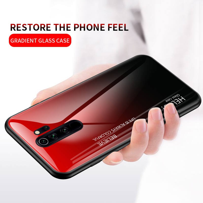 Ốp Điện Thoại Kính Cường Lực Màu Gradient Cho Xiaomi Redmi Note 8 Pro Note8