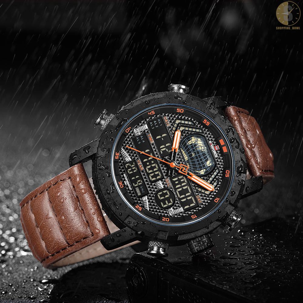 Đồng hồ đeo tay mặt kim chống thấm nước có tính năng hỗ trợ xem giờ ban đêm thương hiệu NAVIFORCE 9160 dành cho nam