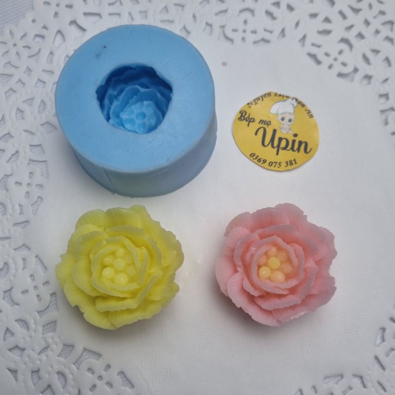 Set 2 Khuôn silicon hoa mẫu đơn thái mã  d12 d13