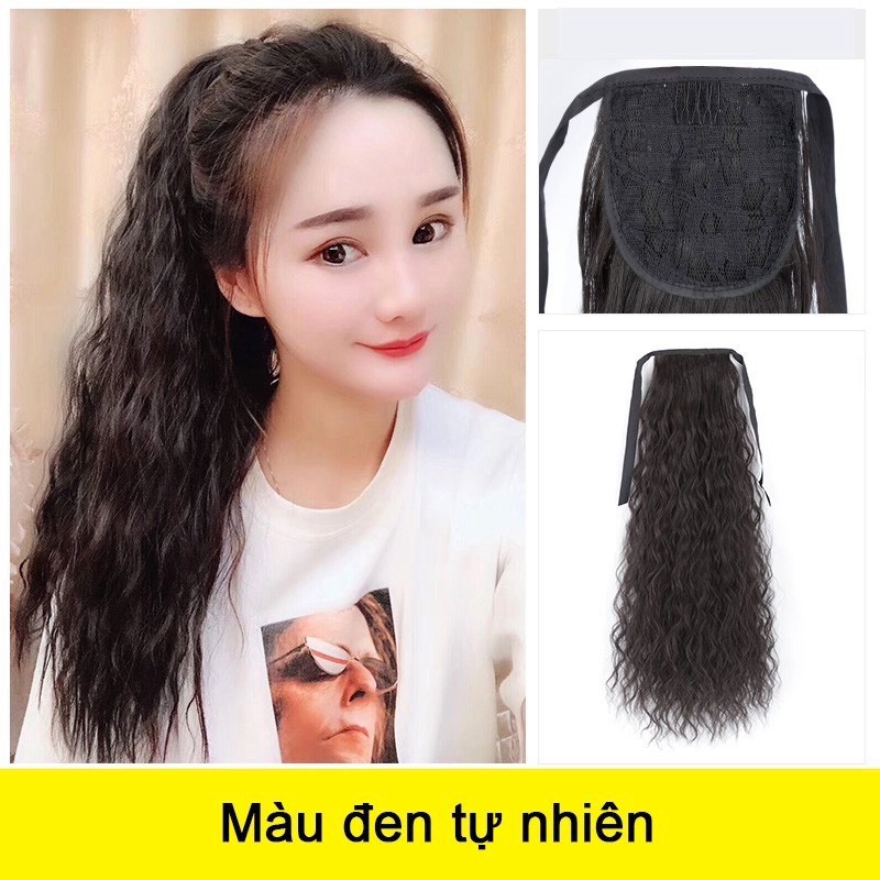 Tóc giả nữ cột đuôi xoăn dài / Tóc buộc đuôi xoăn đẹp như tóc thật dành cho nữ