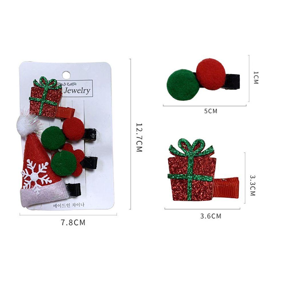 Bộ 2 / 4 Kẹp Tóc Họa Tiết Ông Già Noel Dễ Thương Cho Bé Gái