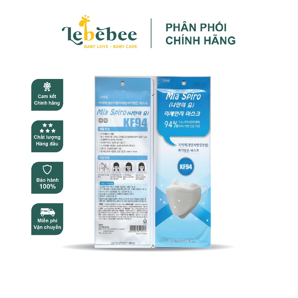 Khẩu trang Mia Spiro KF94 Made in Korea (1 chiếc)