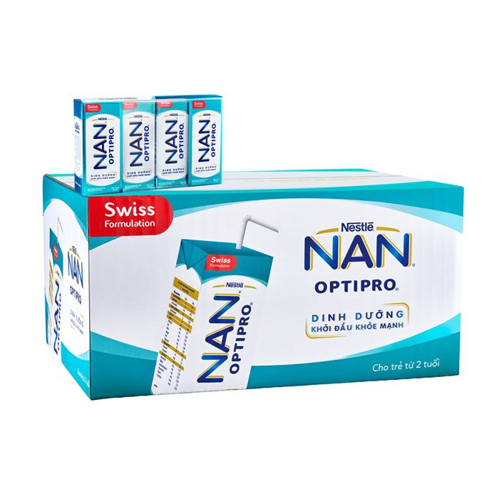 Thùng sữa bột pha sẵn Nan Optipro 24 hộp x 185ml