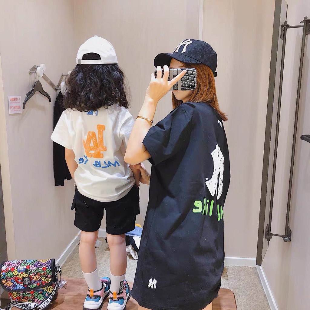 Áo thun tay lỡ unisex hàn quốc MLB LA cho bé ,Samyy_vn