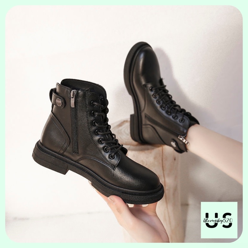 Giầy boot cổ ngắn khuy có cúc Ulzzangshop520