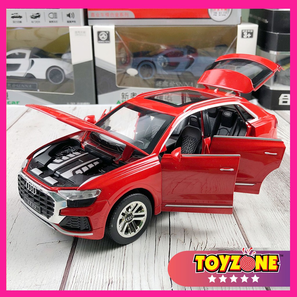 Mô hình xe ô tô Audi Q8 tỉ lệ 1:24 hãng Chezhi khung thép sơn tĩnh điện bền đẹp, 3 màu Đen, Đỏ, Trắng