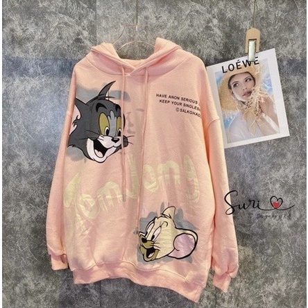 [Giá Sỉ] Áo nỉ hoodie In hình mèo và chuột dễ thương 283 áo nỉ bông unisex nam nữ | BigBuy360 - bigbuy360.vn