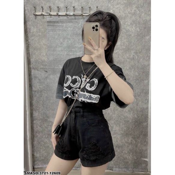 Áo thun Unisex nam nữ GG loang đình đám hót trend form rộng đẹp tay lỡ kiểu hàn quốc vải cotton HARI in hoạ tiết