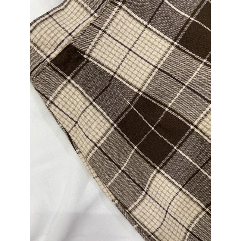 (CÓ SẴN-CÓ CLIP/ẢNH THẬT-NHẬN MAY ĐO) CHÂN VÁY CARO MÀU NÂU CHOCO HÀN QUỐC CÓ LÓT | BigBuy360 - bigbuy360.vn