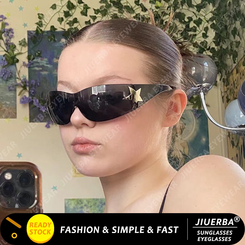 (JIUERBA) Kính Râm Không Gọng Chống Tia UV Thiết Kế Phong Cách Vintage