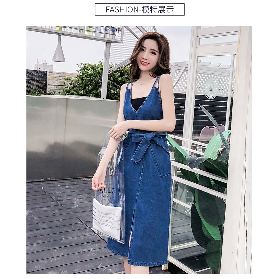 Đầm Yếm Jean Dáng Chữ A Cổ Chữ V Xinh Xắn Thời Trang | BigBuy360 - bigbuy360.vn