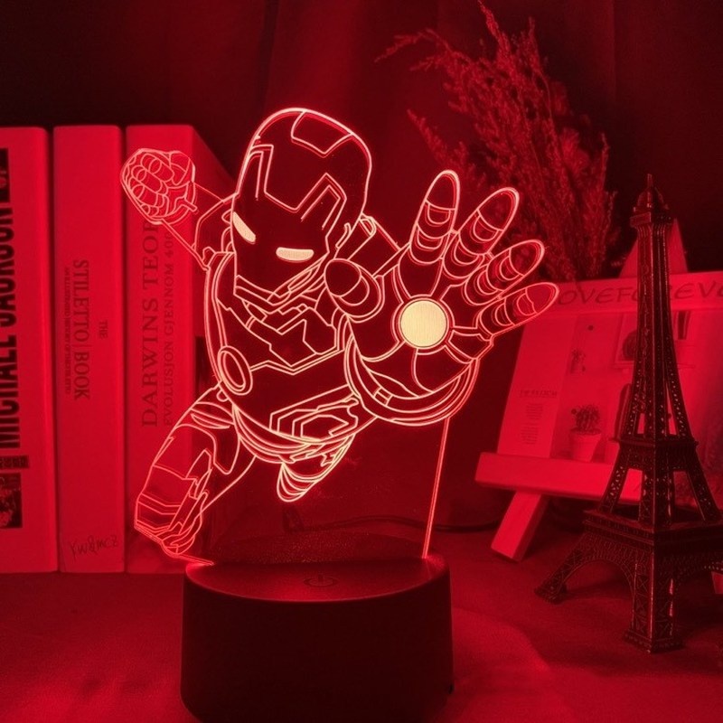 Đèn Ngủ LED 3D 7 Màu Hình Siêu Anh Hùng Marvel