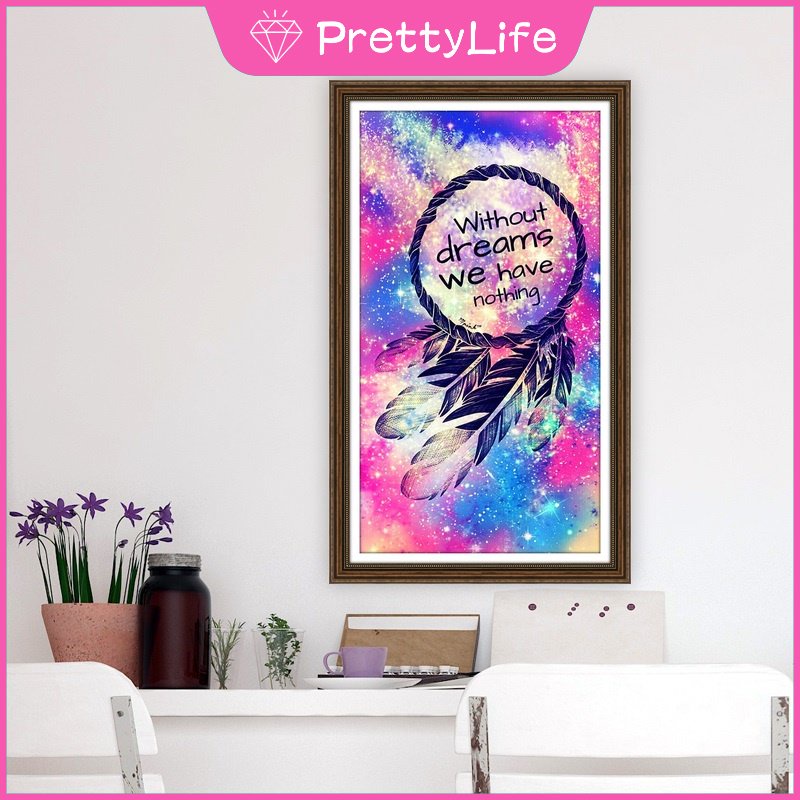 Bộ Tranh Đính Đá 5D Tự Làm 30x50cm Hình Dreamcatcher Trang Trí Nhà Cửa