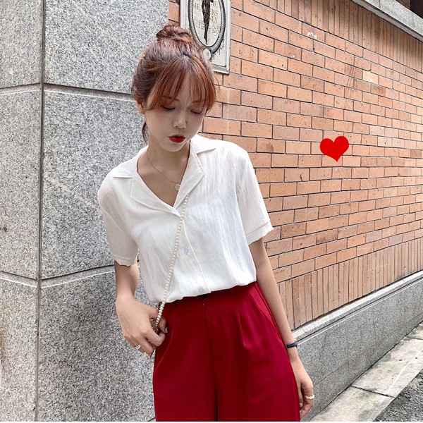 Áo sơ mi nữ tay ngắn Emilyshop