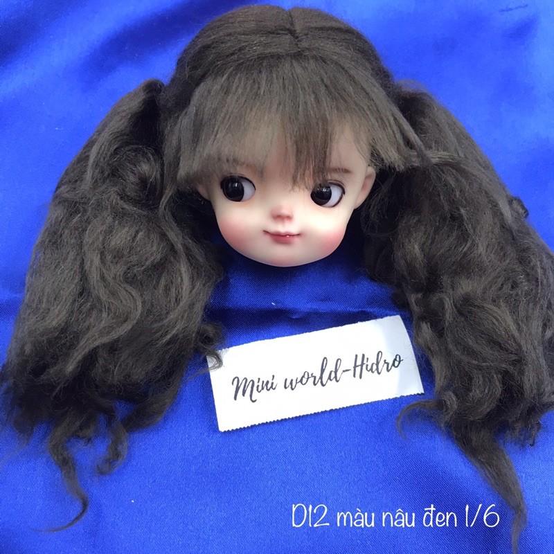 Wig len Tóc giả dành cho búp bê BJD Size 1/6 mong ming meng handmade.