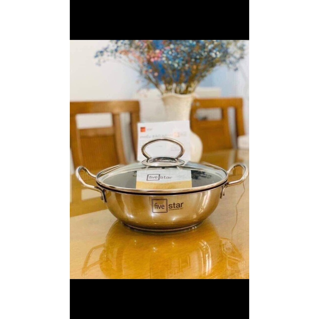 Chảo sâu lòng 20cm Fivestar vung kính