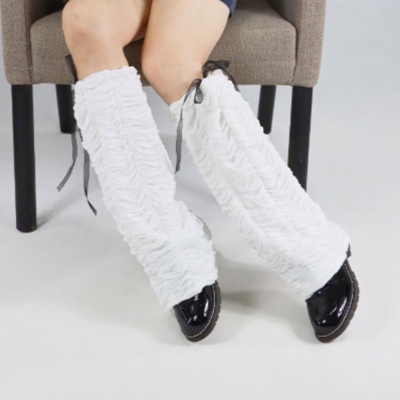 Xiangbao Vớ Giữ Ấm Chân / Đầu Gối Đính Nơ Ruy Băng Gợn Sóng Phong Cách Lolita Nhật Bản Ngọt Ngào Harajuku Gothic Cho Nữ