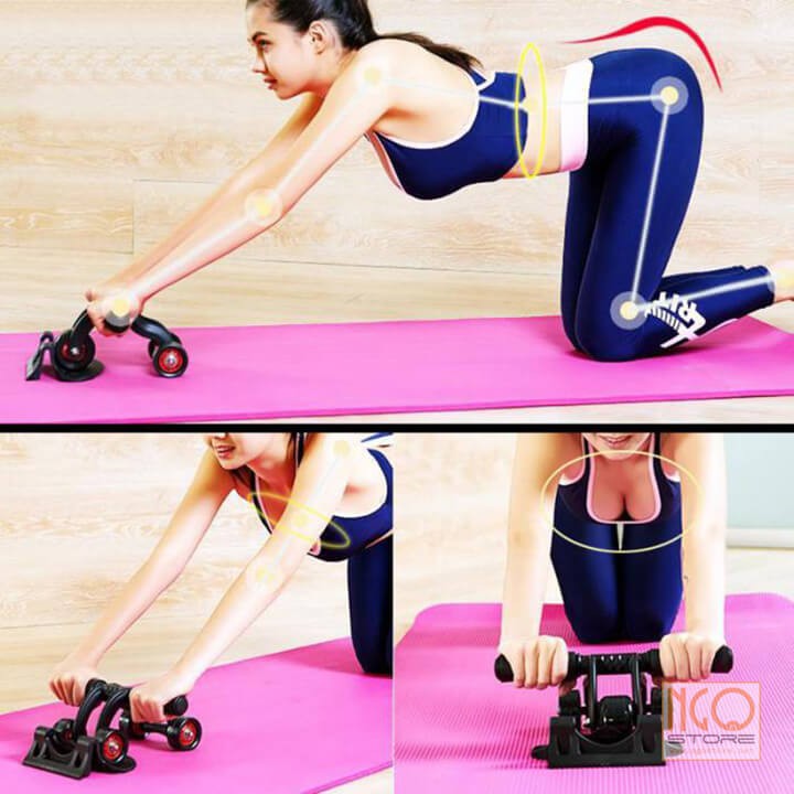 [Tập Cơ Bụng] Con Lăn 4 Bánh AB ROLLER And Push Up Cực Chất