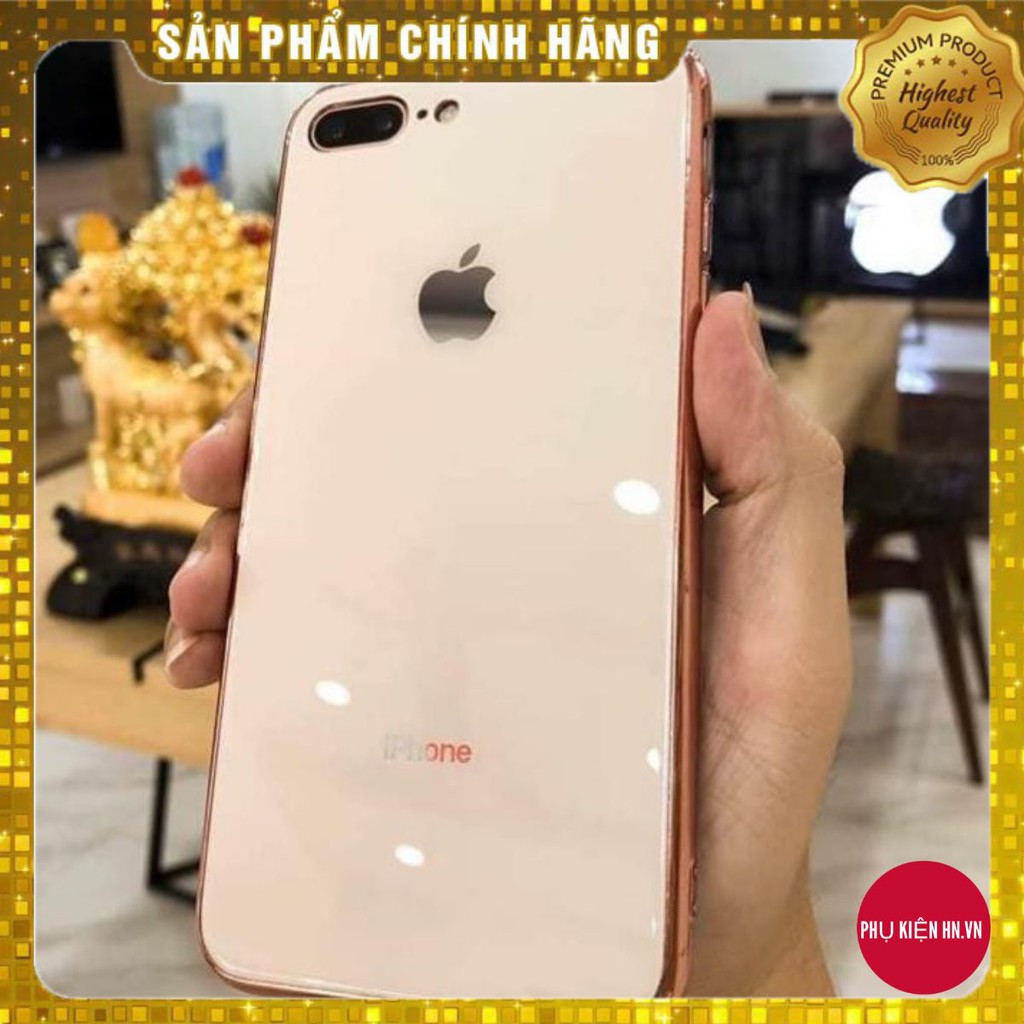 Ốp điện thoại kính cường lực viền dẻo cùng màu với lưng máy Iphone6/7/8/X/Xs/Xr/XsMax #8