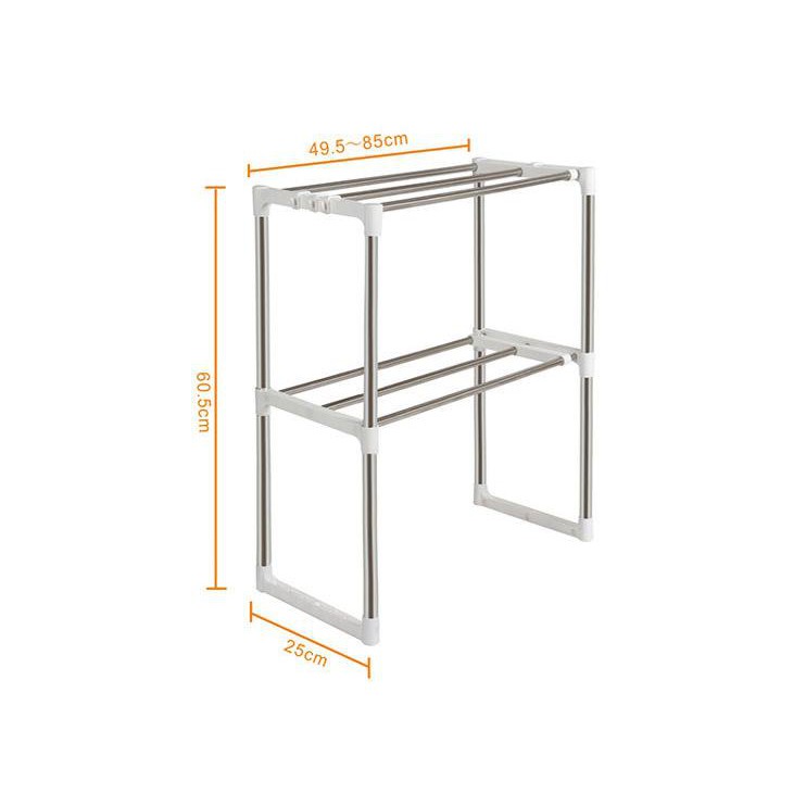 Kệ để lò vi sóng nhà bếp 2 tầng inox,đựng đồ nhà bếp xếp gọn,dể dàng mang đi ( 64x25x45cm )