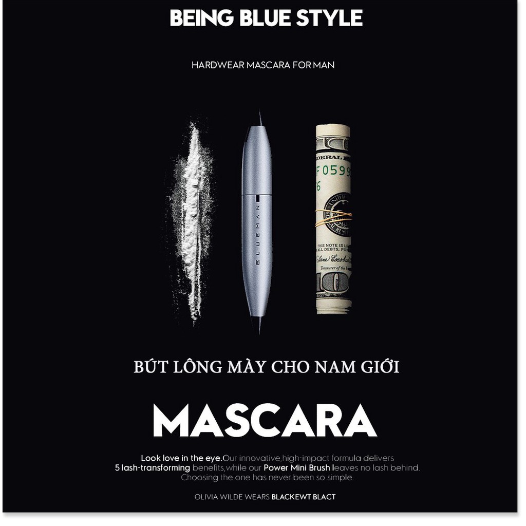 BÚT VẼ LÔNG MÀY BLUEMAN MÀU ĐEN DÀNH CHO NAM GIỚI 5.5g [Chính Hãng] | BigBuy360 - bigbuy360.vn