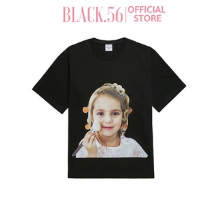 Áo thun nữ Acme de la vie MAKEUP, áo thun form rộng tay lỡ cá tính chất , BLACK56 M48