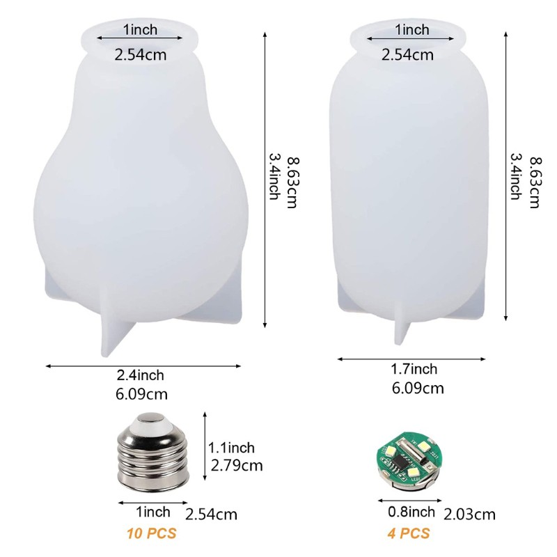 1 Bộ Khuôn Silicone Làm Bánh Hình Bóng Đèn, Mặt Trăng