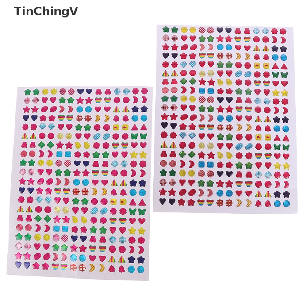Set 2 Tấm Sticker Đính Đá Lấp Lánh Trang Trí Móng Tay Nghệ Thuật