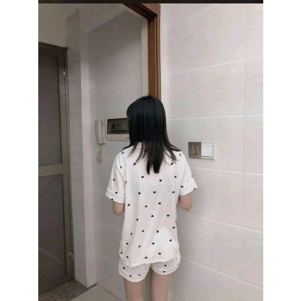 Nguyên sét bộ pizama tim sẵn hàng,kèm ảnh thật luôn,hot hỏi bàn luôn, freesize cho các bạn nữa