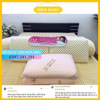 Gối cao su thiên nhiên Thắng Lợi, dáng oval, 100% cao su thiên nhiên, mềm mại, êm ái GCS103