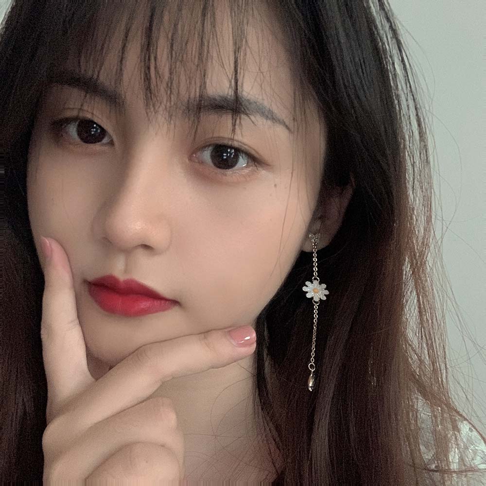 Bông Tai Dáng Dài Hình Hoa Cúc Xinh Xắn Cho Nữ