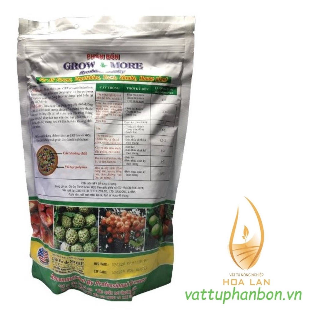 Phân Tan Chậm Polycote NPK 15-15-15+TE Kích rễ, Thân, Lá, Ra hoa sớm - #371A# 1kg