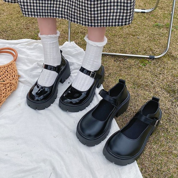 Hàn Quốc giày cao gót với đế giày dày | BigBuy360 - bigbuy360.vn