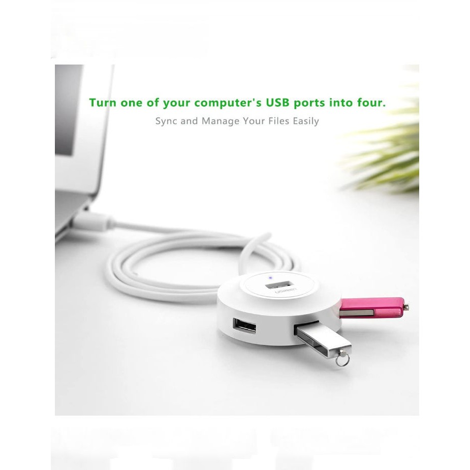 Hub USB 2.0 4 cổng tốc độ cao chính hãng UGREEN CR106 - Hàng phân phối chính hãng - Bảo hành 18 tháng