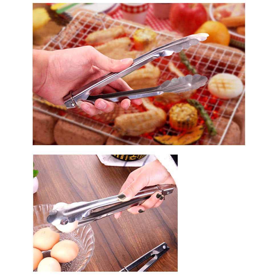 Kẹp inox gắp thức ăn / nướng Bbq tiện lợi dài 22cm | BigBuy360 - bigbuy360.vn