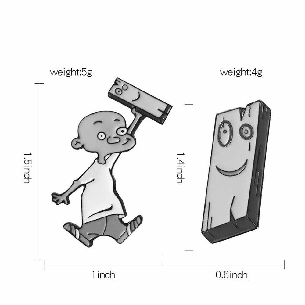 Lanfy Phụ Kiện Cài Áo Khoác Mũ Hoạt Hình Jonny and Plank Tráng Men Dùng Làm Quà Tặng Cho