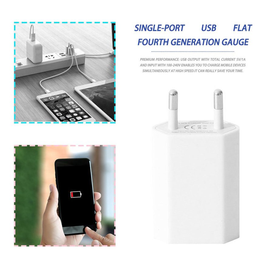 Dây cáp sạc USB C 500ma phích cắm EU 1209 tiện dụng