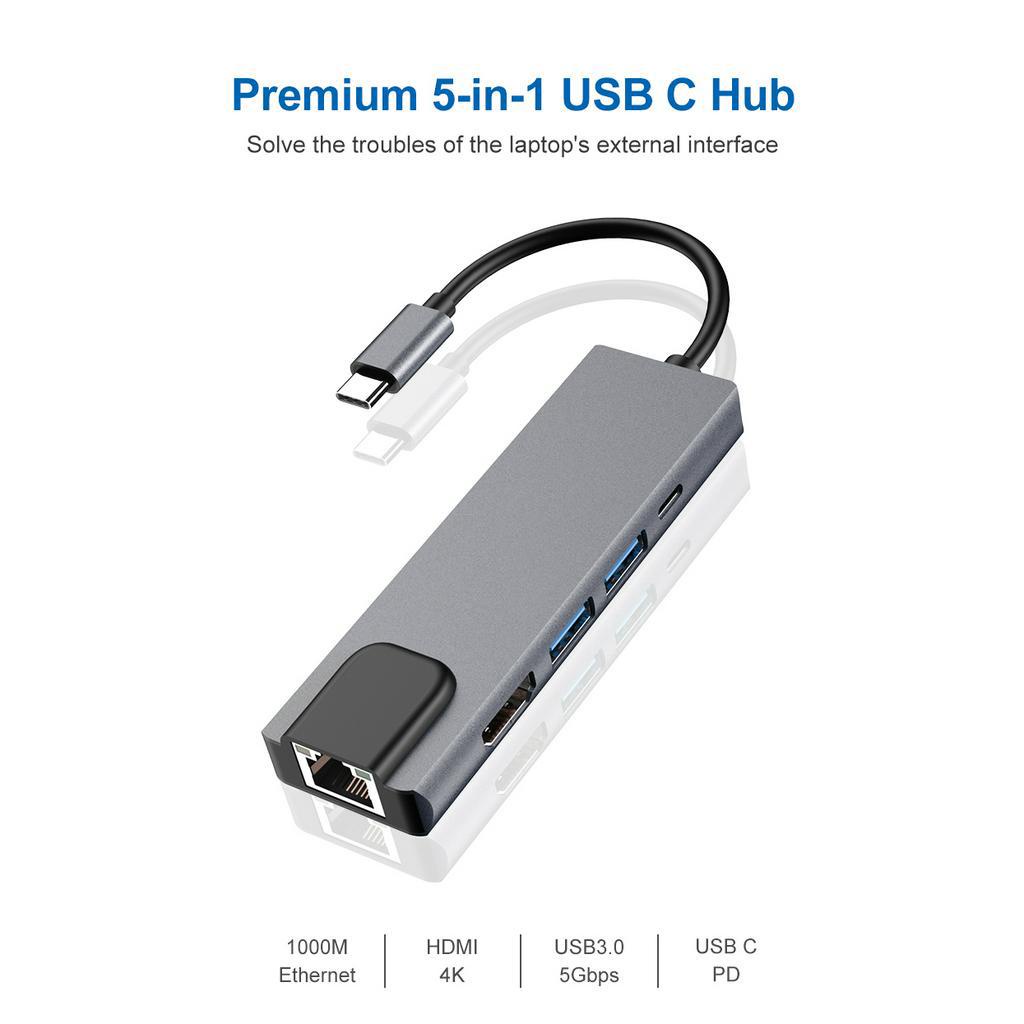 Bộ Chia Cổng USB HDMI 4K USB 3.0 5 Trong 1 Cho Máy Tính